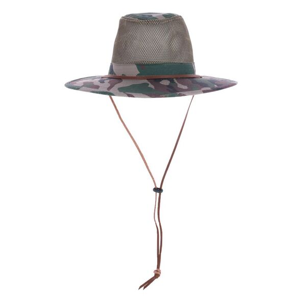 Elysiumland Men's Camo Outdoor Safari Hat with Mesh Crown - Picture 3 of 3